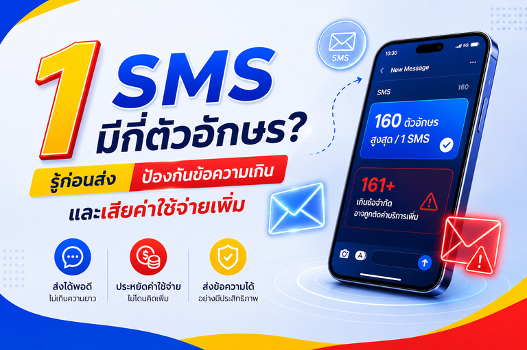 1 SMS มีกี่ตัวอักษร? รู้ก่อนส่ง ป้องกันข้อความเกินและเสียค่าใช้จ่ายเพิ่ม